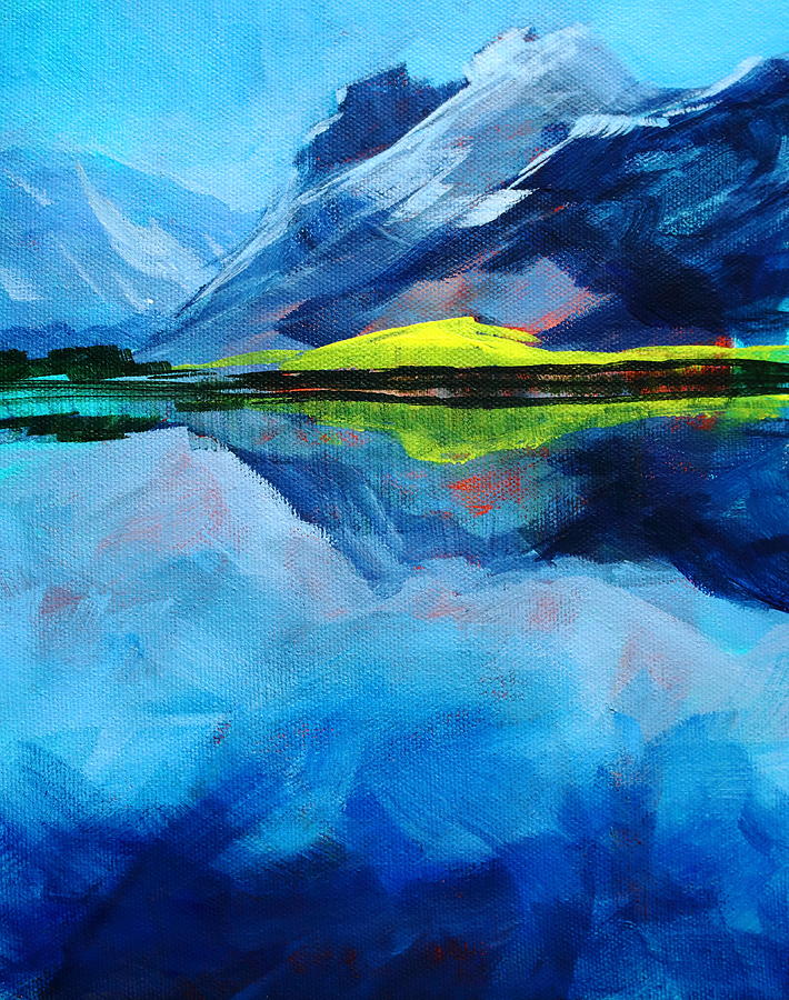 Alpine Lake Mountain Landscape Painting Painting by Nancy Merkle
