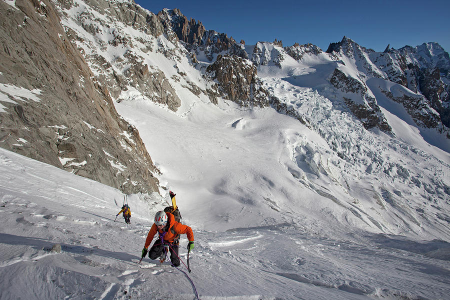 Alpinist And Ski Tourer Climbing Photograph by Jonathan Griffith - Fine ...