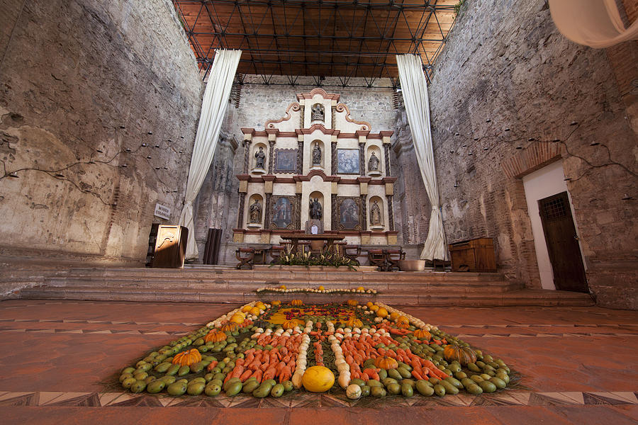 Easter Photograph - Altar Of A Chapel With Easter Decorations by Krzysztof Hanusiak