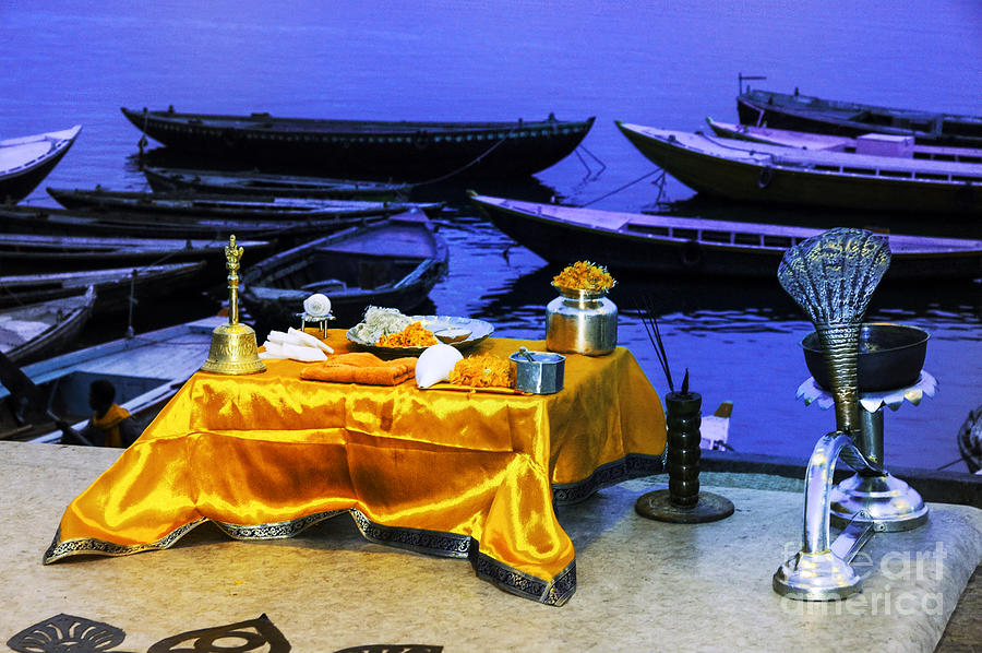 Altar on Ganges Photograph by Rick Bragan