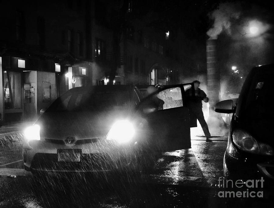 Fight on a Rainy Night Photograph by Miriam Danar