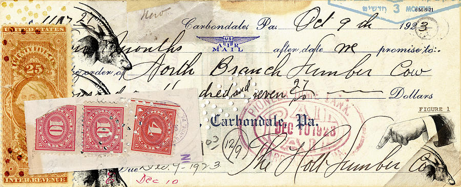 Altered Check 1923 Photograph by Carol Leigh