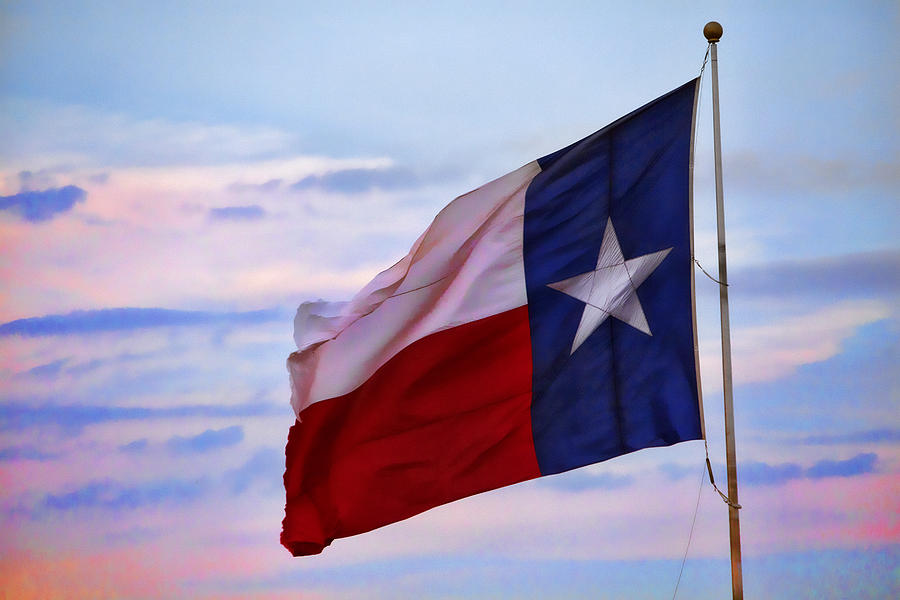 Flag Digital Art - Altered Sky with Texas Flag by Linda Phelps
