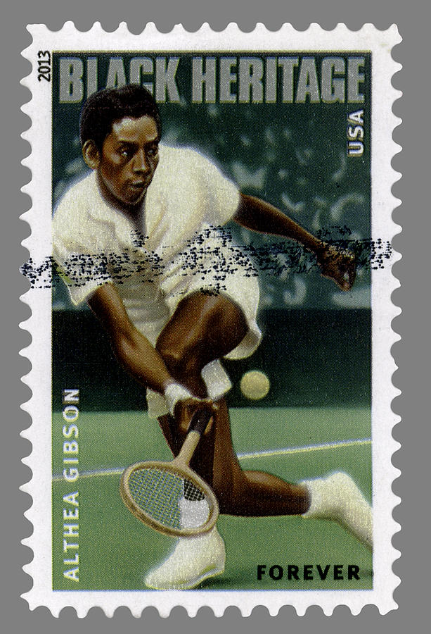 Sports Photograph - Althea Gibson Postage Stamp by Phil Cardamone