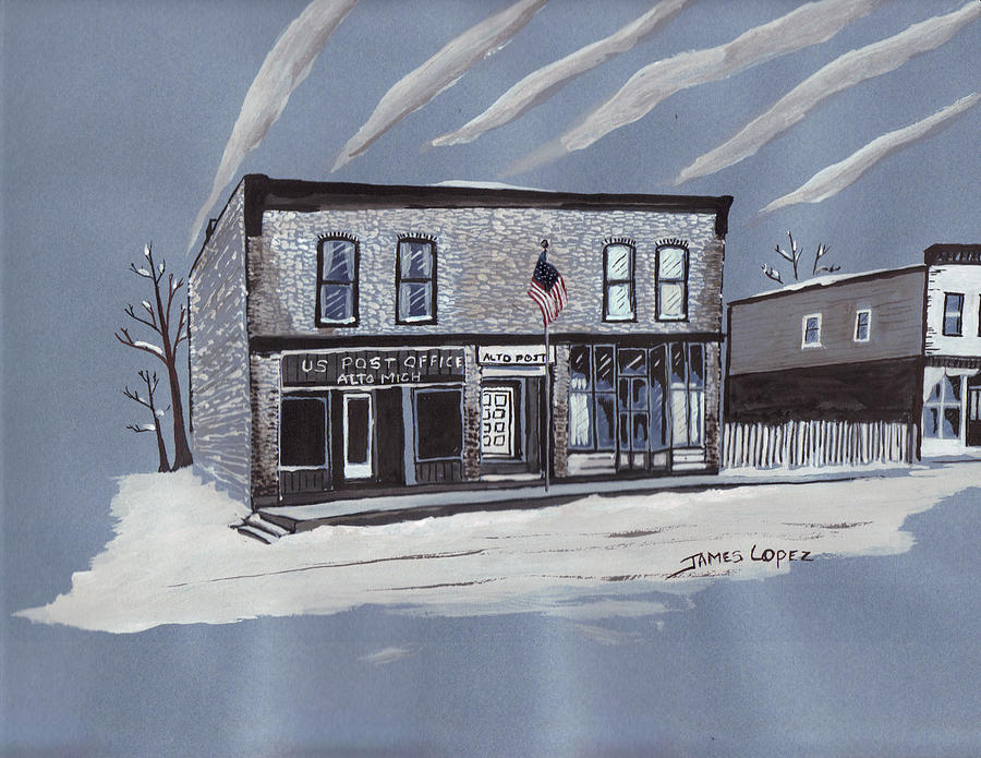 Alto Post Office Painting by James Lopez