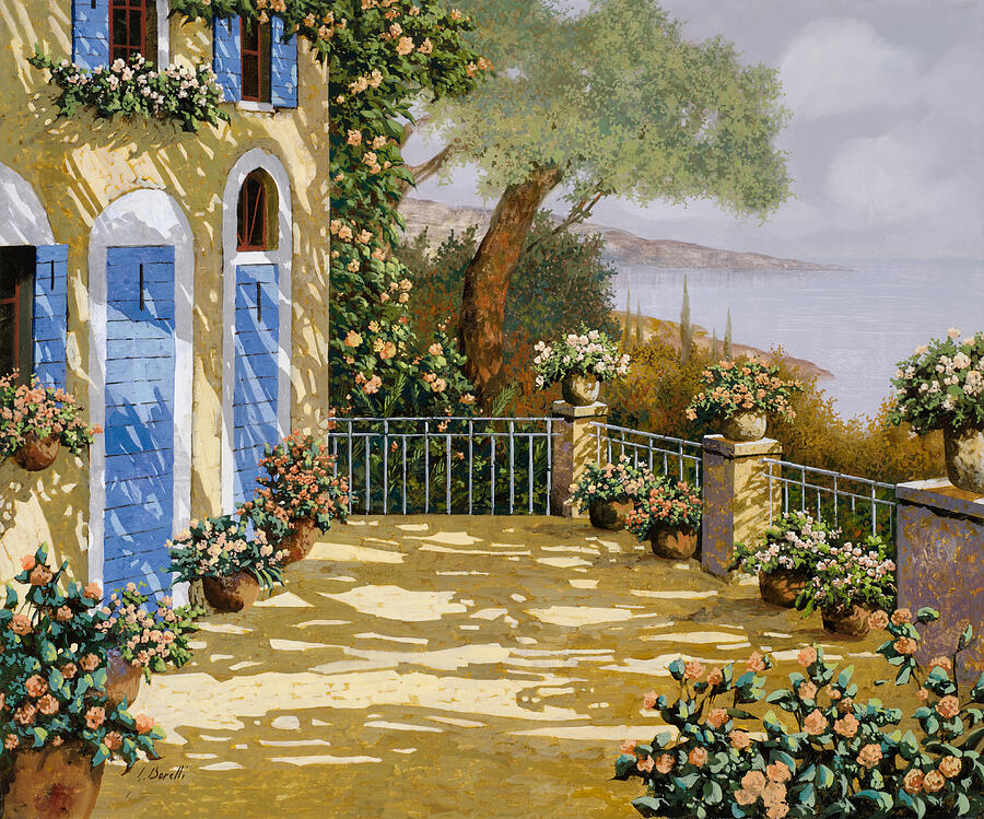 Vase Painting - Altre Belle Porte Blu by Guido Borelli
