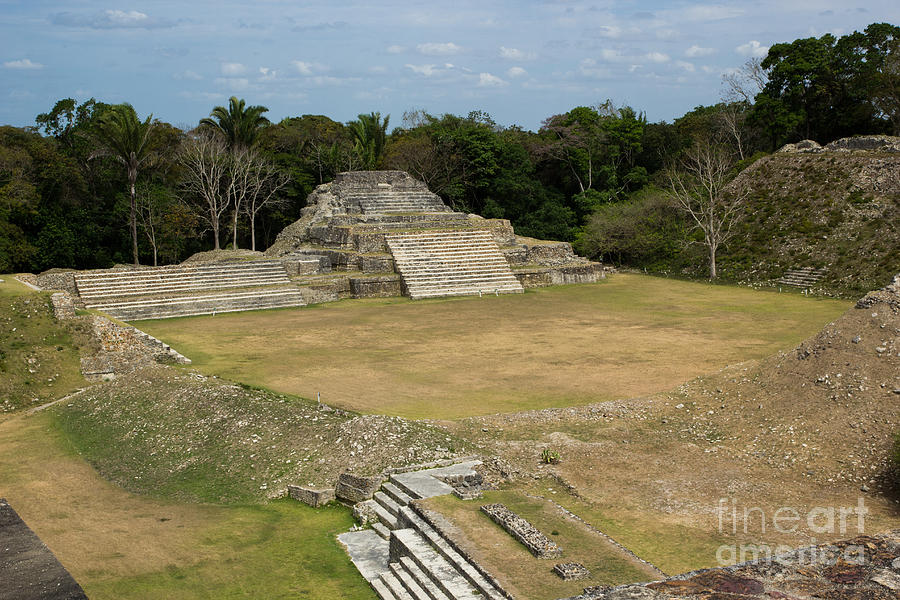 Altun Ha Plaza From Top Of Pyramid Photograph by Suzanne Luft