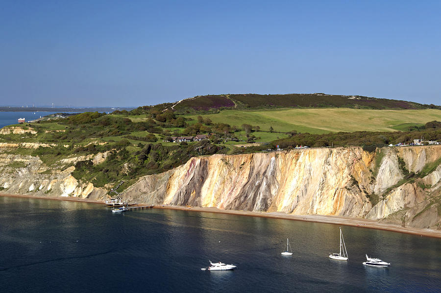 Alum Bay and the coloured Sand Cliffs Photograph by Rod Johnson
