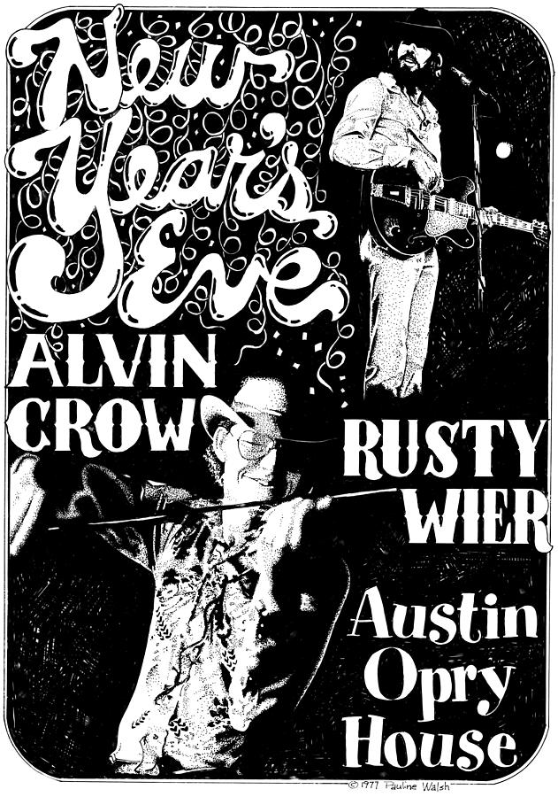 Alvin Crow and Rusty Wier Drawing by Pauline Walsh Jacobson