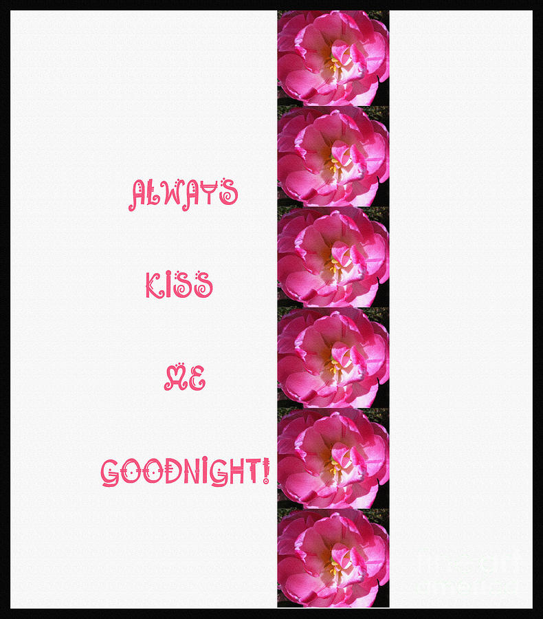 Always Kiss Me Goodnight Pink Digital Art by Barbara A Griffin