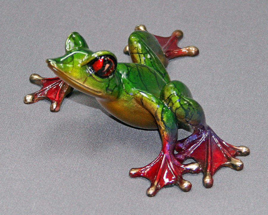 Frog Sculpture, Bronze, Barry Stein
