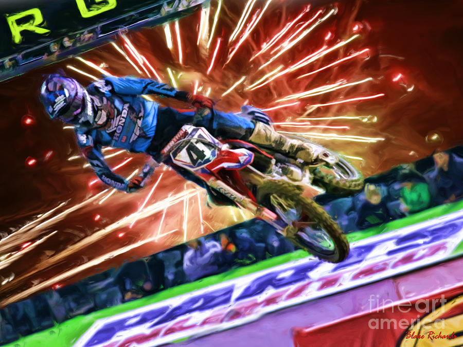 AMA 450SX SuperCross Chad Reed Tery Canard Photograph by Blake Richards