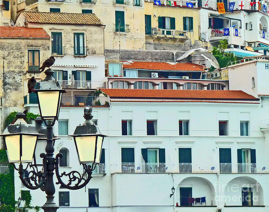 Amalfi Birds and Lamps Photograph by Cheryl Del Toro