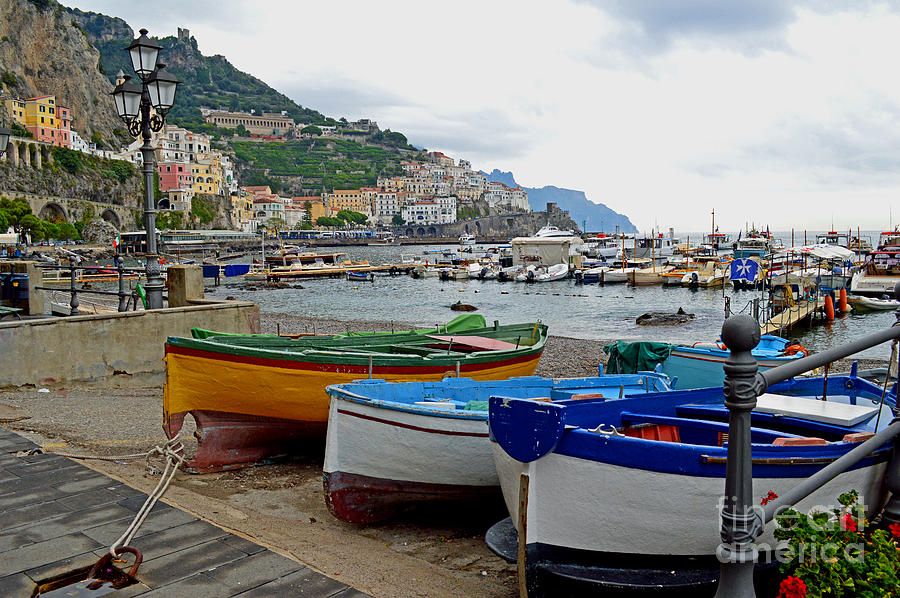Boat Photograph - Amalfi Boats by Nancy Bradley