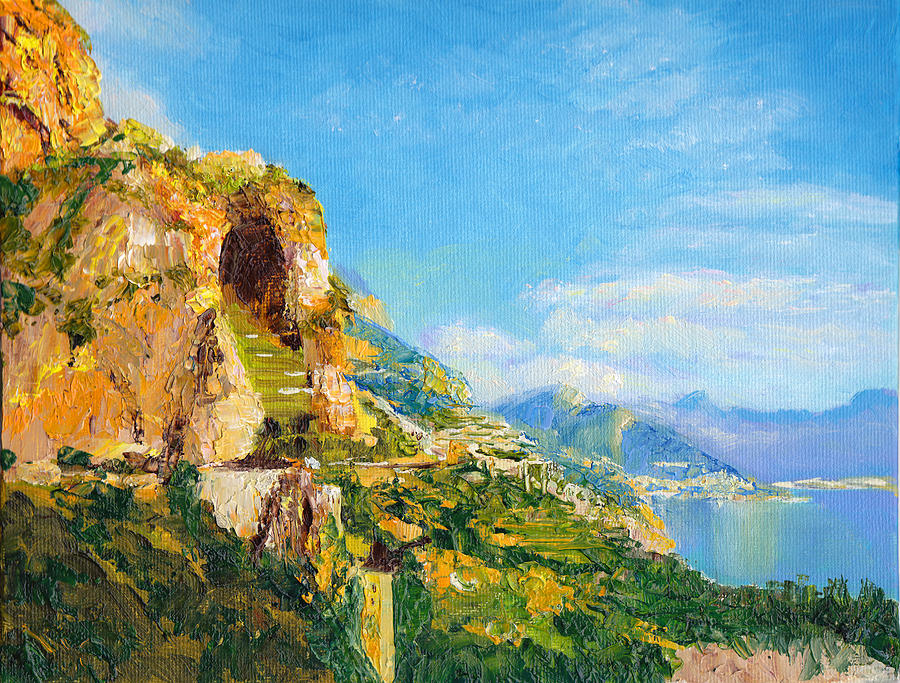 Amalfi Cave Vineyard Painting by Dai Wynn