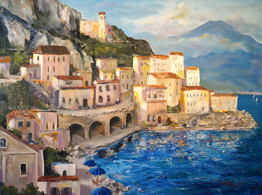 Amalfi Coast Highway Painting by Alan Lakin