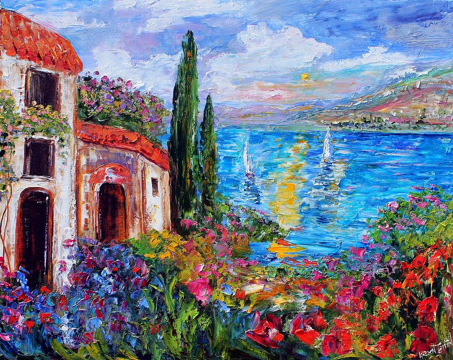 Flower Painting - Amalfi Coast by Karen Tarlton