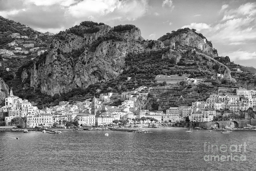 Amalfi Coast monochrome Photograph by Kate McKenna