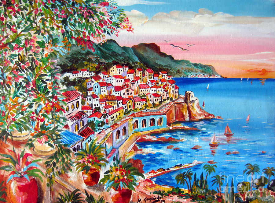 Amalfi Coast Painting by Roberto Gagliardi