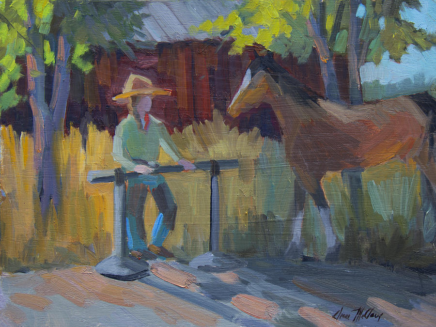 Amanda at the Hitching Post Painting by Diane McClary
