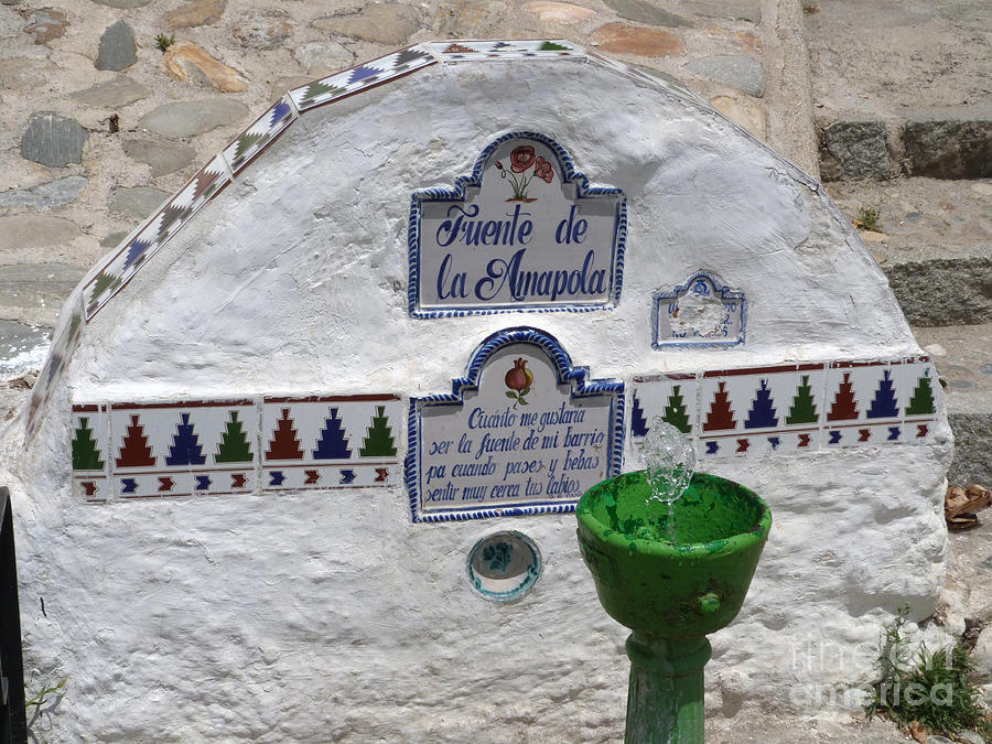 Amapola drinking water fountain, Granada Photograph by Phil Banks