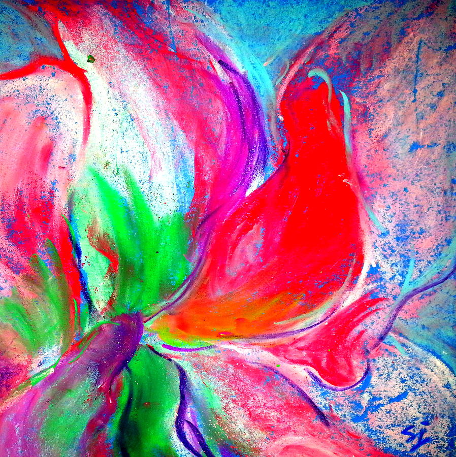 Funky Amaryllis lily Painting by Sue Jacobi