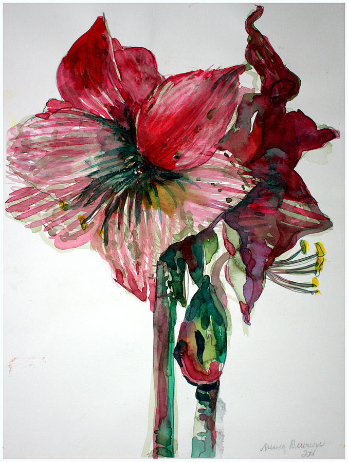 Amaryllis Painting by Mindy Newman