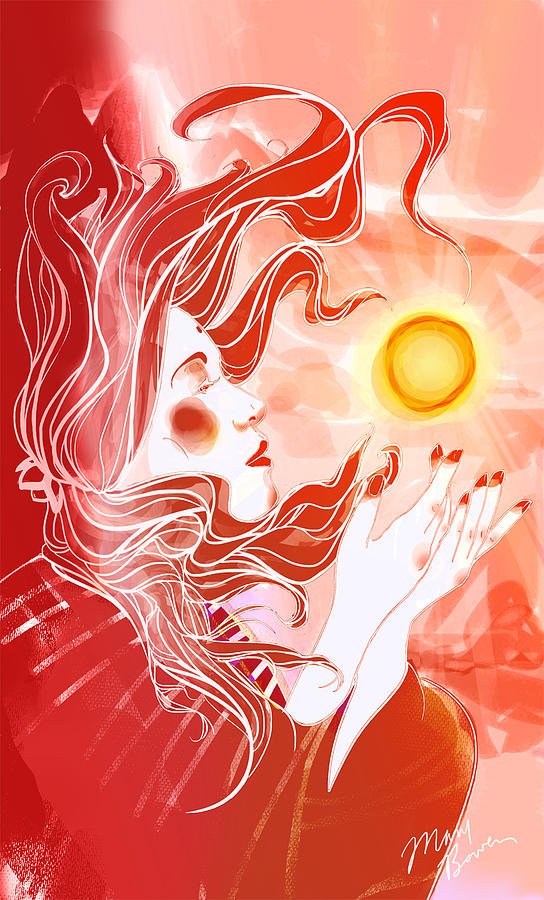 Amaterasu The Sun Goddess is a piece of digital artwork by Mary Bowen which...