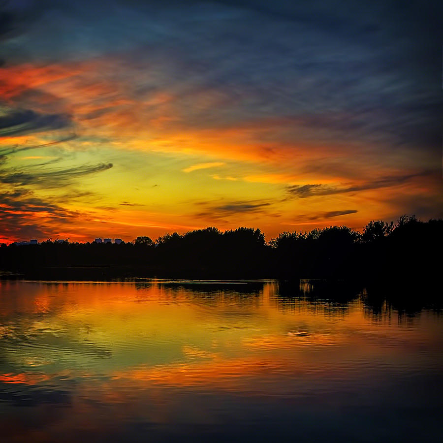 Amazing Evening Sky Pyrography by Gennadiy Golovskoy