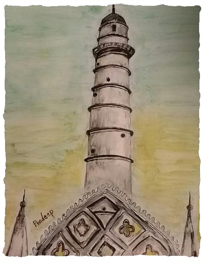 Amazing Tower at Kathmandu Nepal Painting by Pradeep Gautam | Fine Art ...