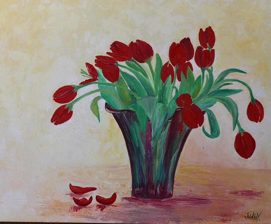 Amazing tulips Painting by Julia Veselskaya - Fine Art America