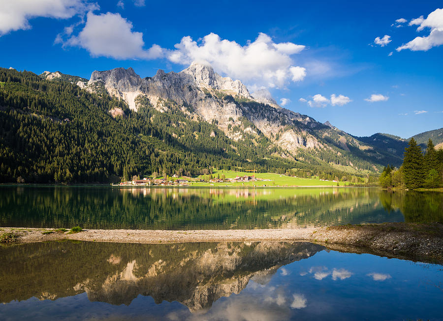 Amazing water reflection of beautiful mountain landscape in austria Photograph by Matthias Hauser
