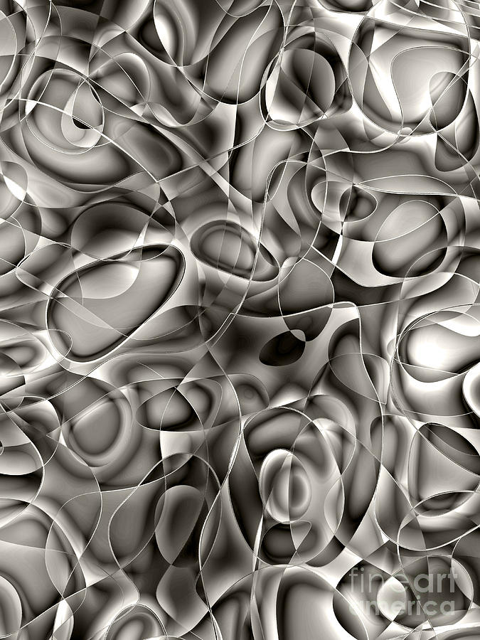 Amazing World of Cells - Black and White Digital Art by Klara Acel