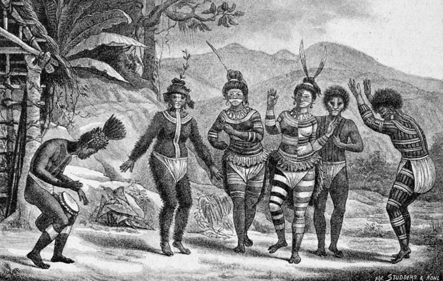 Jungle Painting - Amazon Native Indians, 1816-31 by Granger
