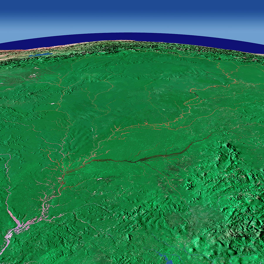 Amazon Rivers Photograph by Worldsat International/science Photo Library