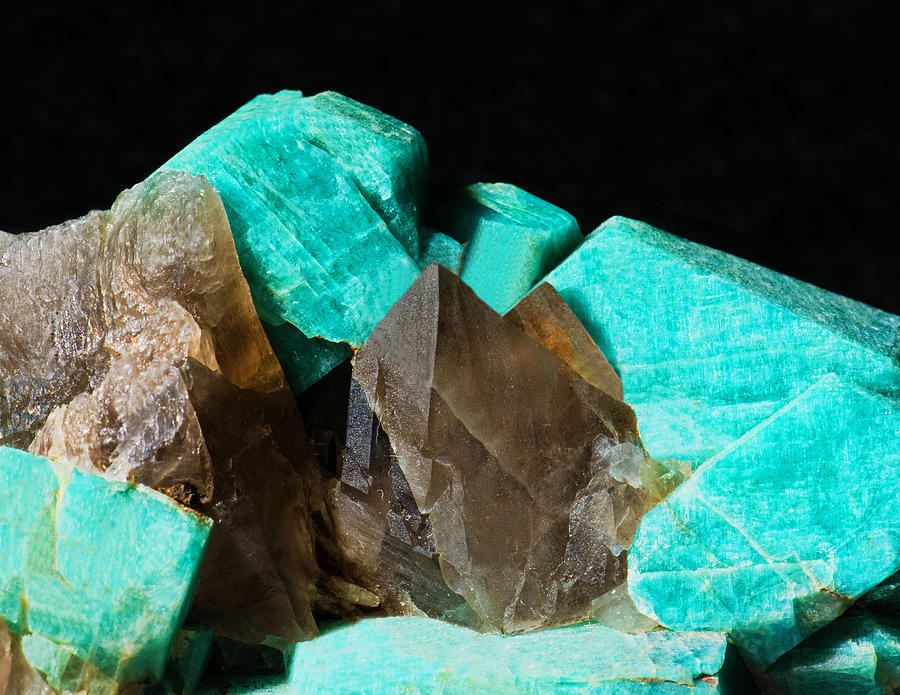 Amazonite With Smokey Quartz Crystal Photograph by Millard H. Sharp
