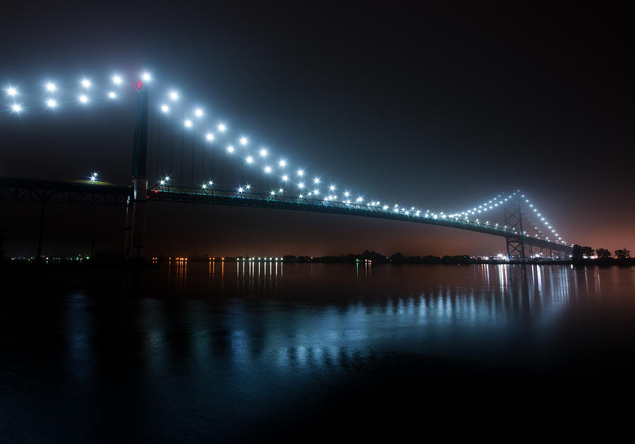 Architecture Photograph - Ambassador Bridge Fog by Cale Best