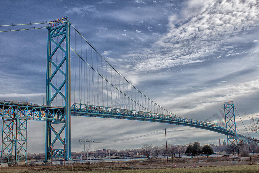 Ambassador Bridge from Detroit MI to Windsor Canada Photograph by Peter Ciro