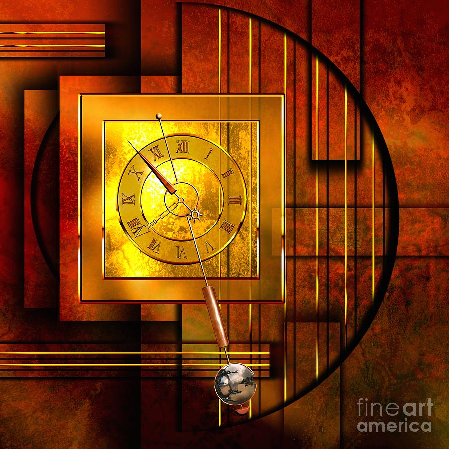Abstract Digital Art - Amber Clock by Franziskus Pfleghart