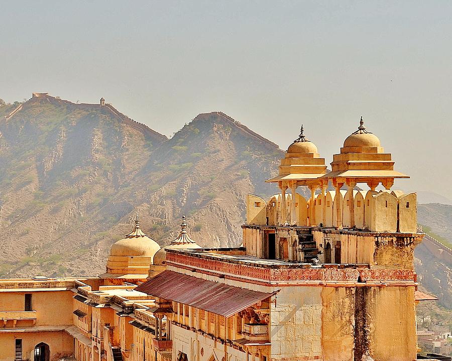 Castle Photograph - Amber Fort Towers - Jaipur India by Kim Bemis