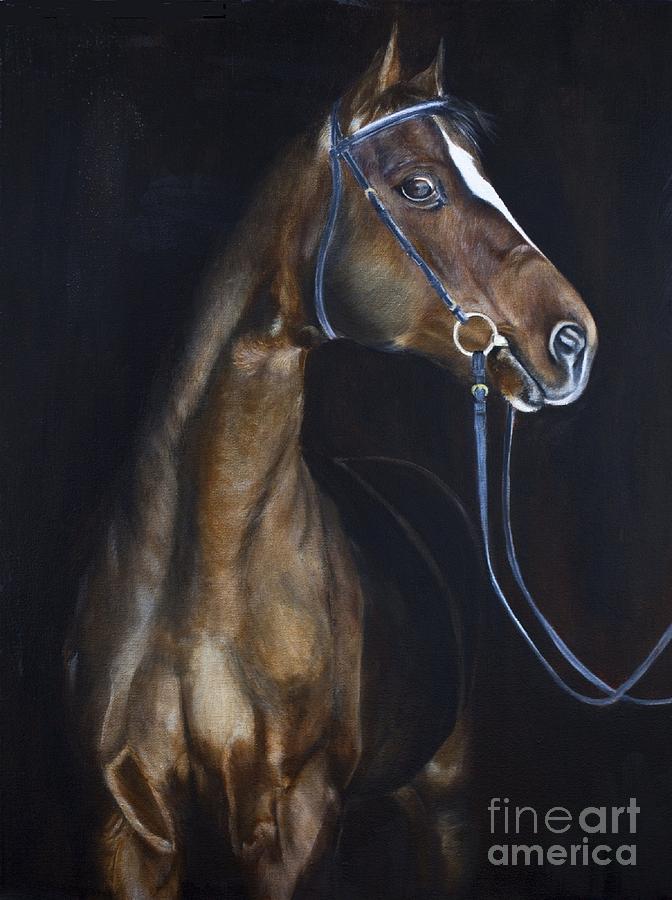 Horse Painting - Blue Reigns by Julie Bond