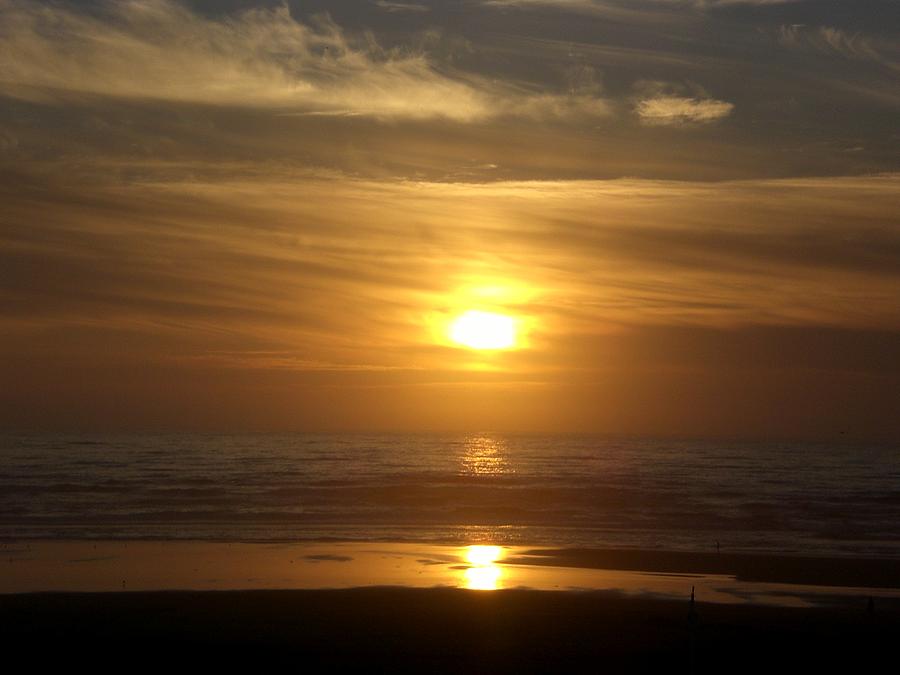 Amber Seaside Sunset Photograph by Conni Reinecke