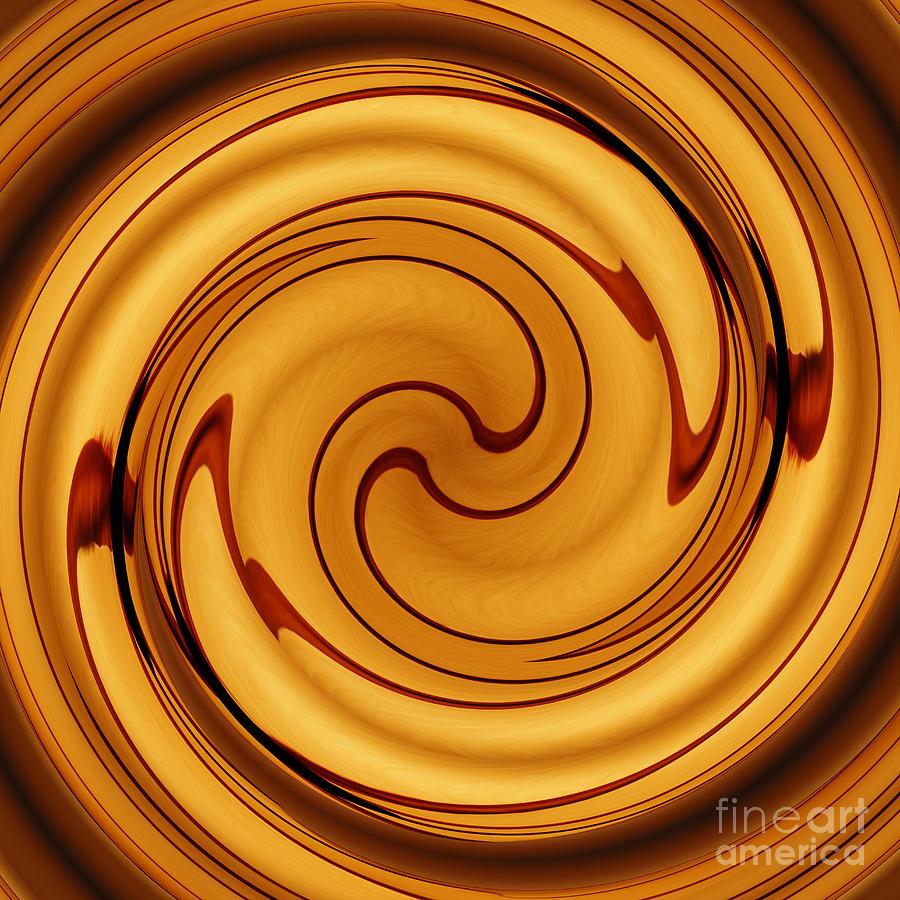 Abstract Photograph - Amber Square Swirl 2 by Sarah Loft