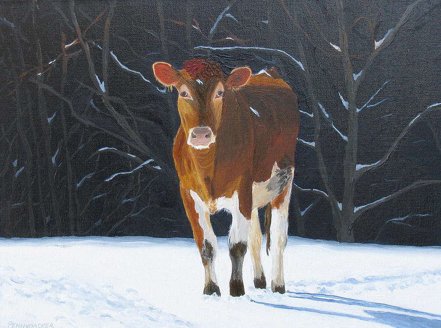 Ambling through the Snow Painting by Barb Pennypacker