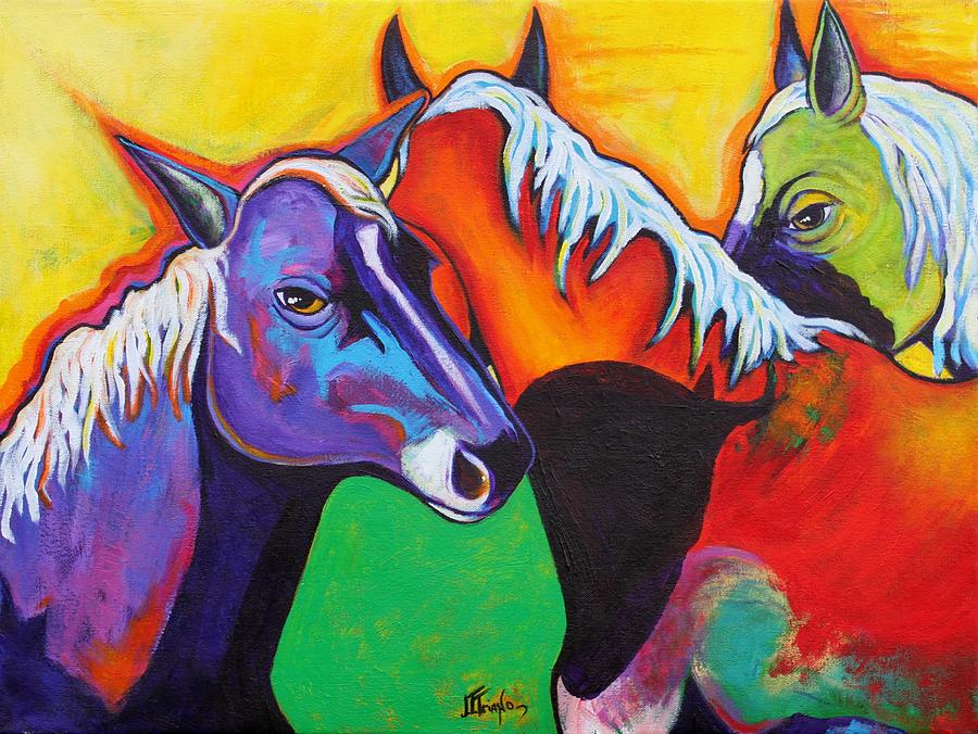 Horse Painting - Amegos by Joe  Triano