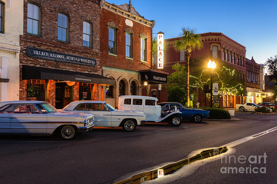 Car Photograph - Amelia Cruizers Car Show at Twilight by Dawna Moore Photography