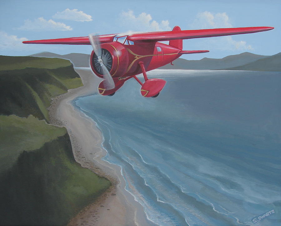 Amelias Lockheed Vega Painting by Stuart Swartz