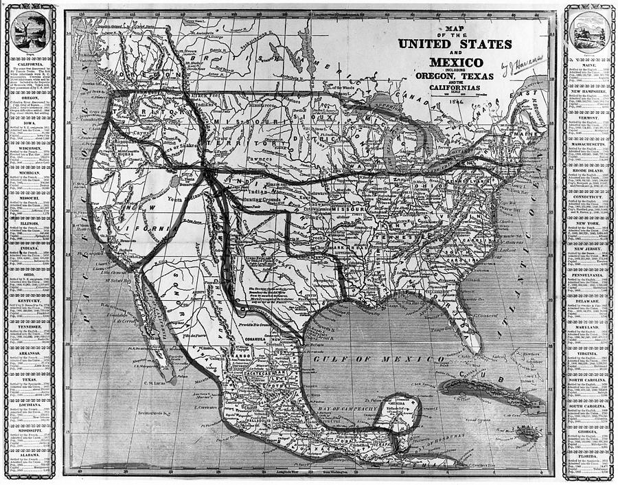 Map Drawing - America And Mexico, 1846 by Granger