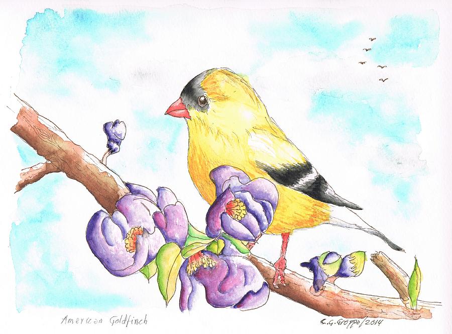 America  Goldfinch Painting