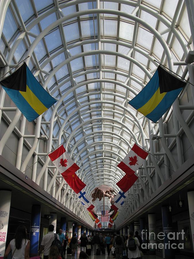 Chicago Photograph - America Welcomes You. Chicago O Hare International Airport. by Ausra Huntington nee Paulauskaite